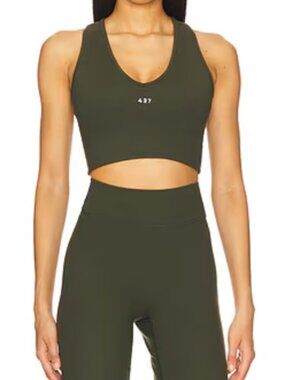 437 SET - The Halter Tank and The V Legging - Forest Green - SMALL